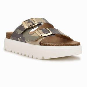 Nine West Simplee Platform Slippers Groen/Beige Nederland | HZK-850429